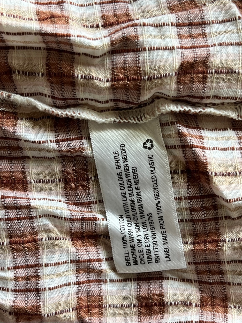 Universal Thread Plaid Button-Front Top in Pink and Brown - Picture 4 of 4